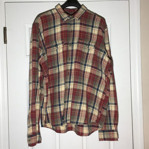 XL Abercrombie Red/Blue Plaid Flannel Button-down